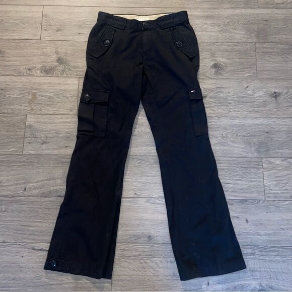 Y2k Tommy Hilfiger Black Cargo Pants Women’s‎  size 5 NWT NOS - Picture 1 of 4